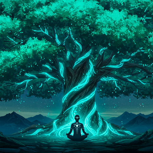 Capa da Canção da Árvore da Vida Eterna, com elementos da floresta mágica do Planeta Insano, um jogo de tabuleiro com massinha.